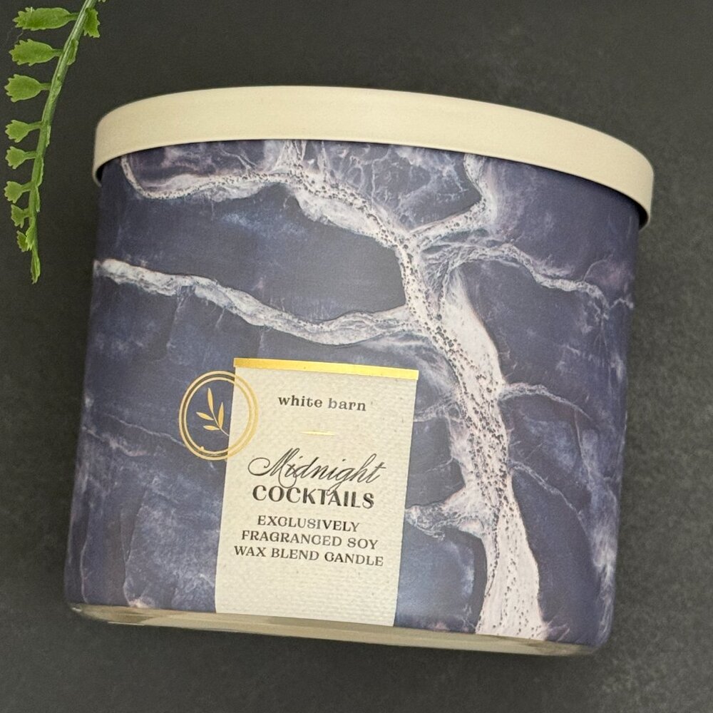 BBW Midnight Cocktails White Barn Bath & Body Works 3 Wick Candle - Picture 5 of 10